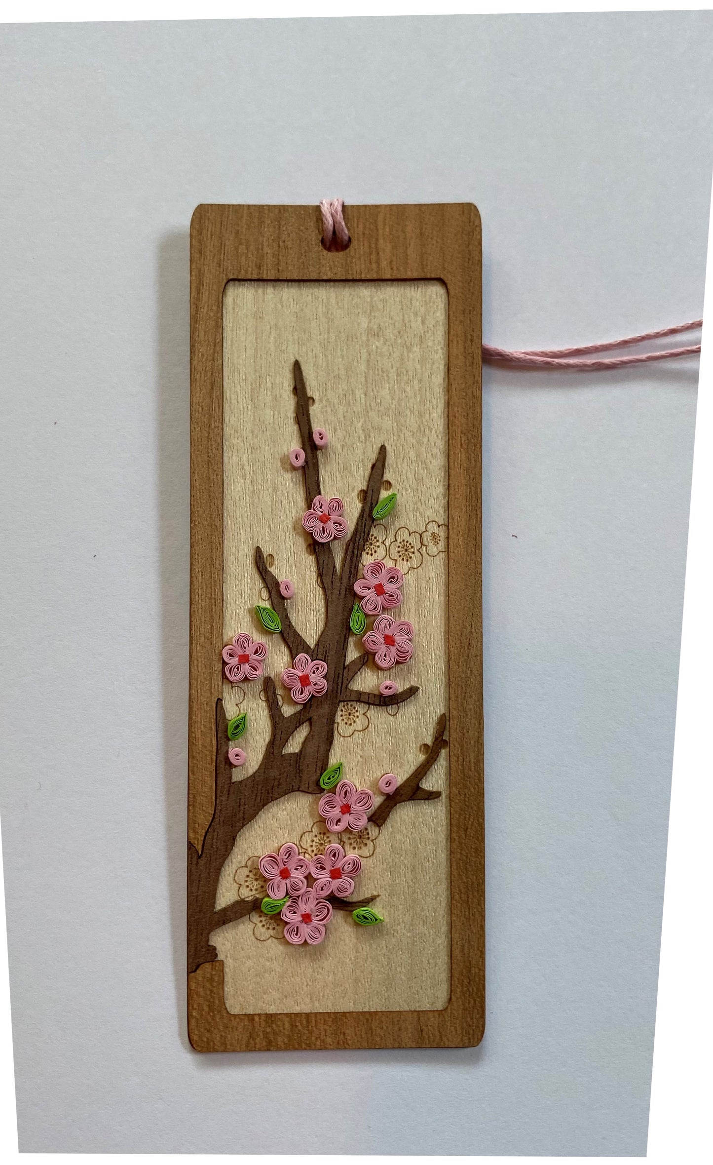 Hand Quilled Bookmark Cherry Blossom #10971