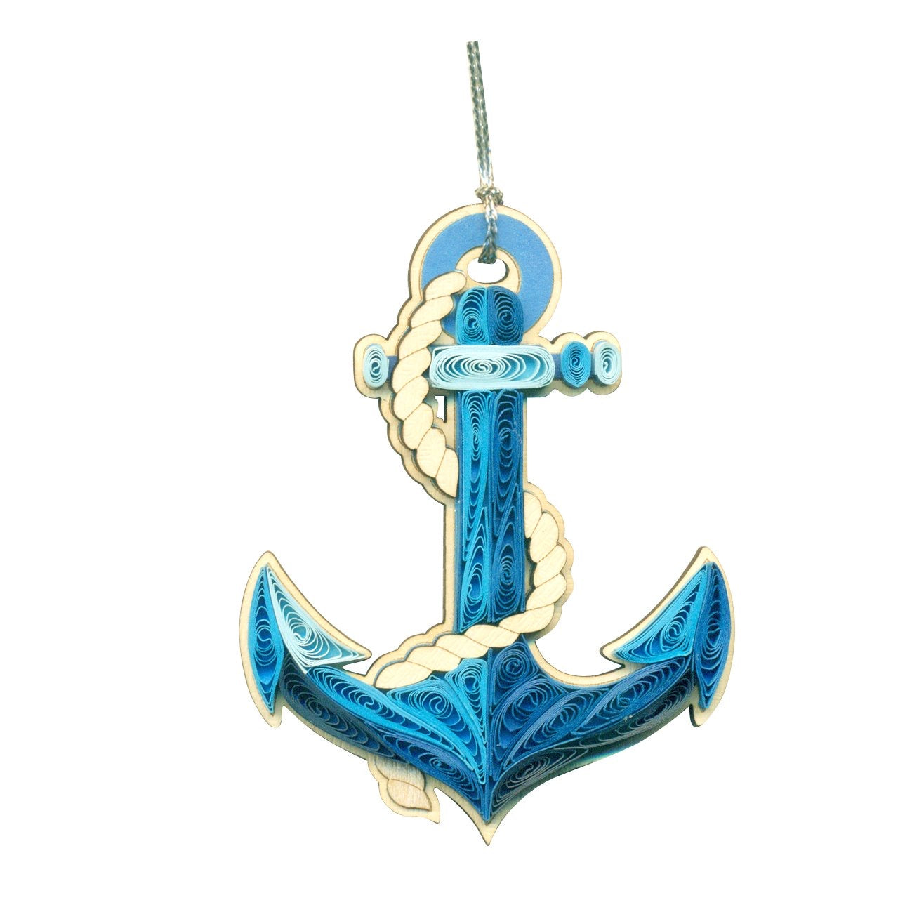 Hand Quilled Nautical Anchor Ornament #QO11190