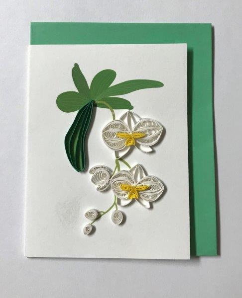 Hand Quilled Gift Enclosure Mini Card Orchids #GE10715