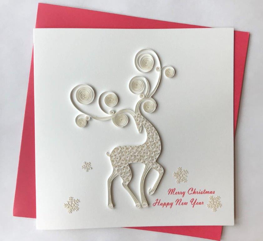Hand Quilled Greeting Products Elegant Reindeer #10428