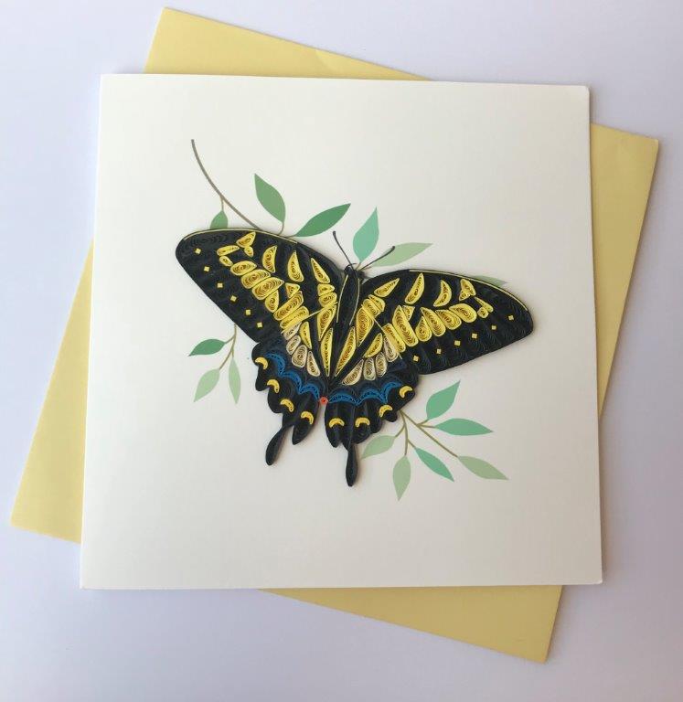 Hand Quilled Greeting Card Swallowtail Butterfly #10553