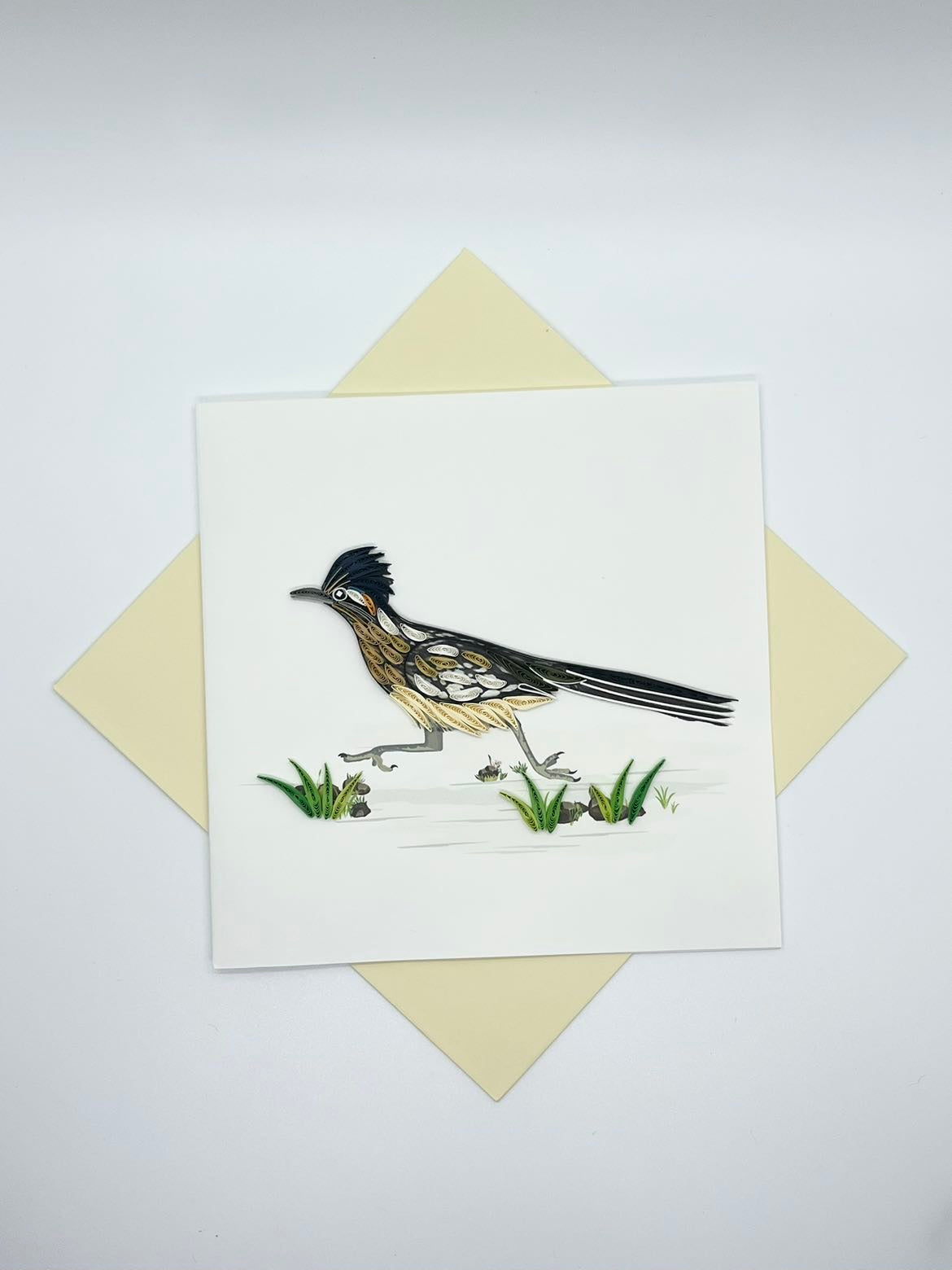 Hand Quilled Greeting Card Roadrunner #11134