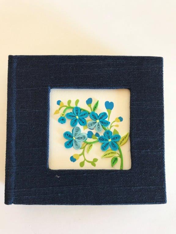 Hand Quilled Sticky Note Cover Forget Me Nots #SN10362