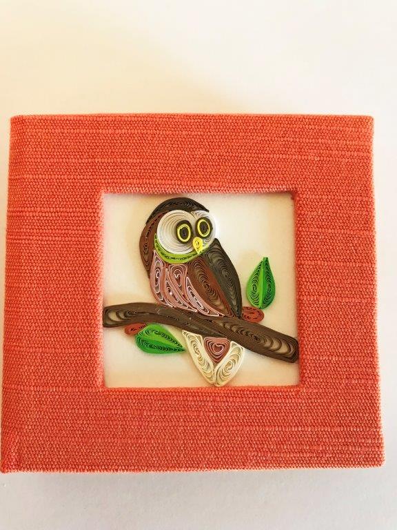 Hand Quilled Sticky Note Cover Owl #SN10379