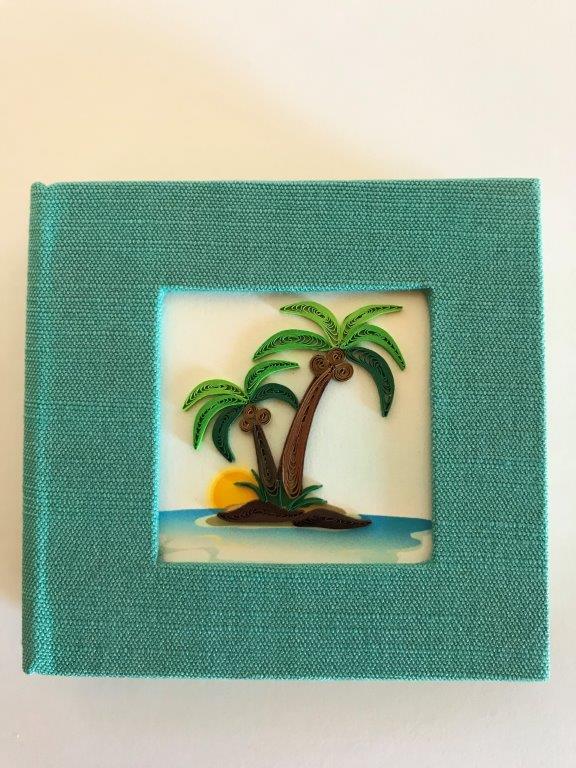 Hand Quilled Sticky Note Cover Palm Trees #SN10381