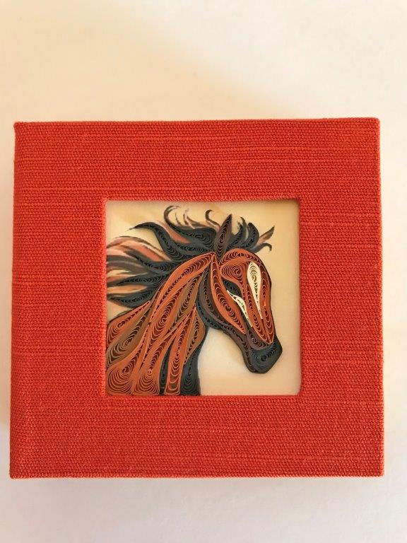 Hand Quilled Sticky Note Cover Horse #SN10386