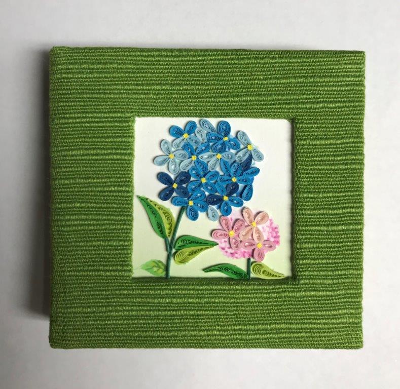 Hand Quilled Sticky Note Cover Hydrangea #SN10452