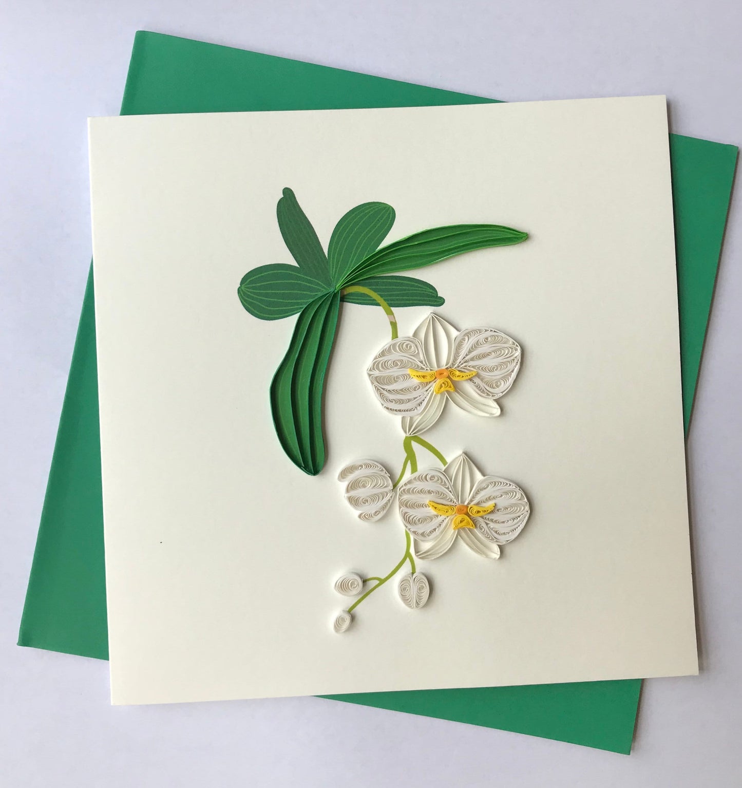 Hand Quilled Greeting Card Orchid #QC10526