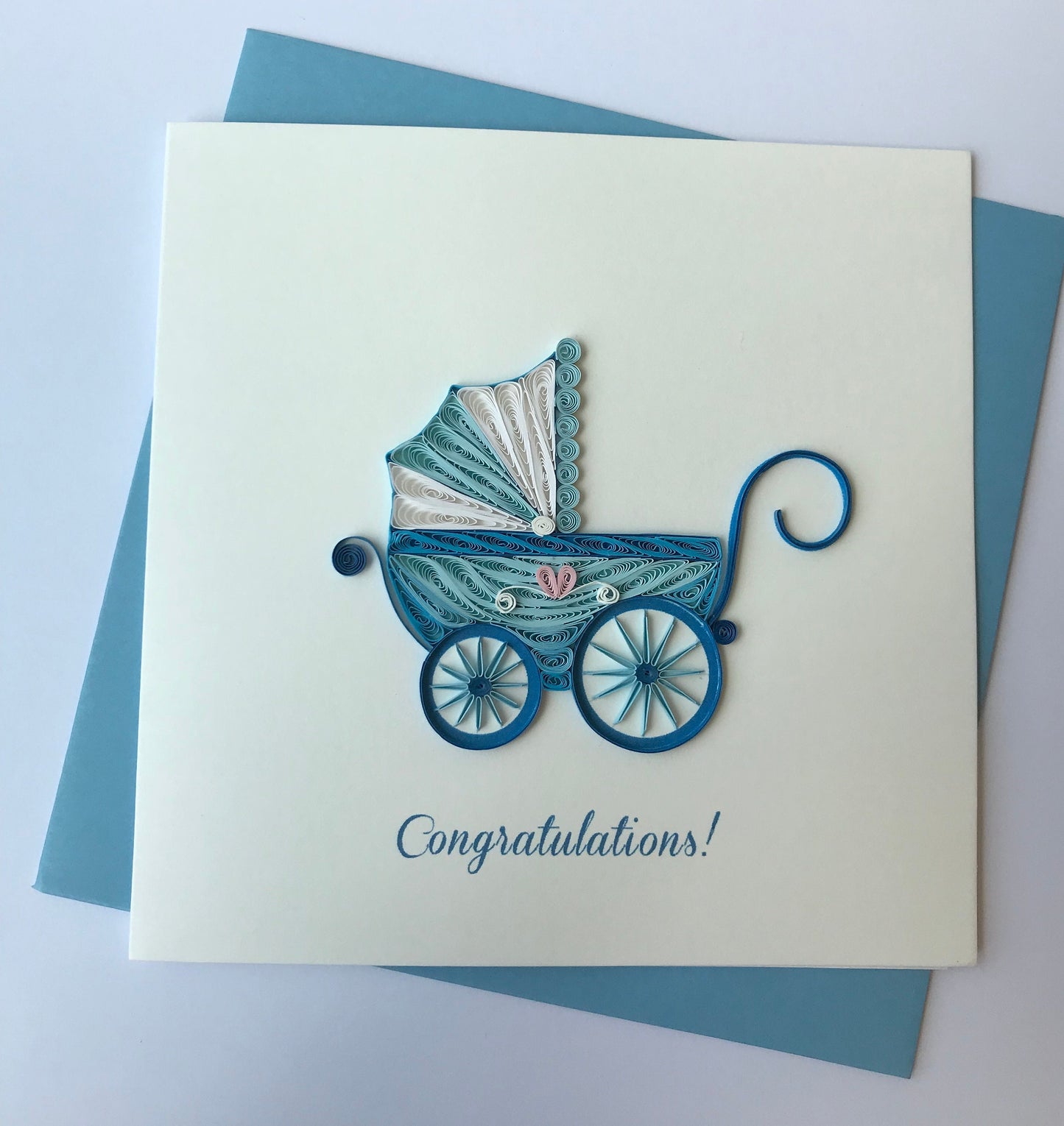 Hand Quilled Greeting Card Baby Boy #QC10574