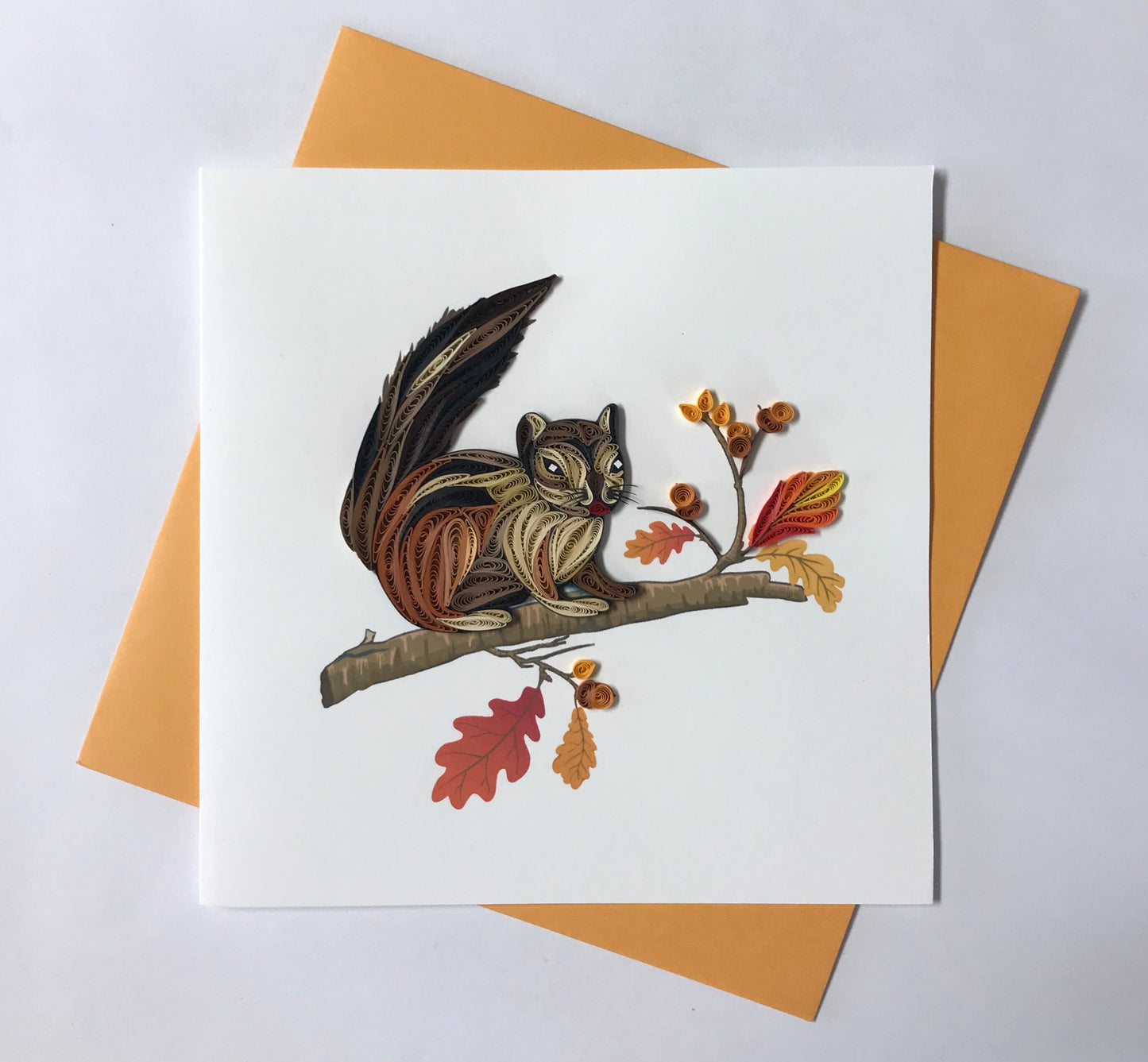 Hand Quilled Greeting Card Chipmunk #QC10912