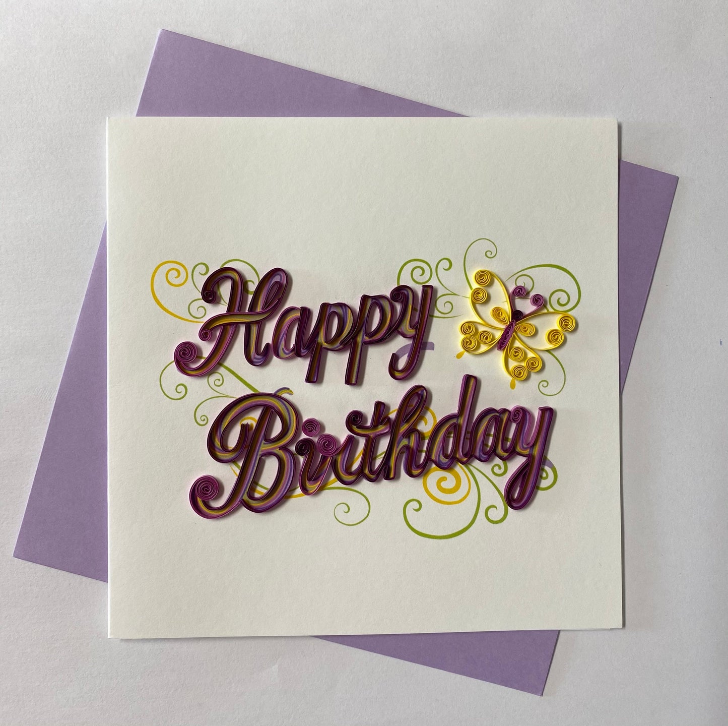 Hand Quilled Greeting Card Happy Birthday #10940