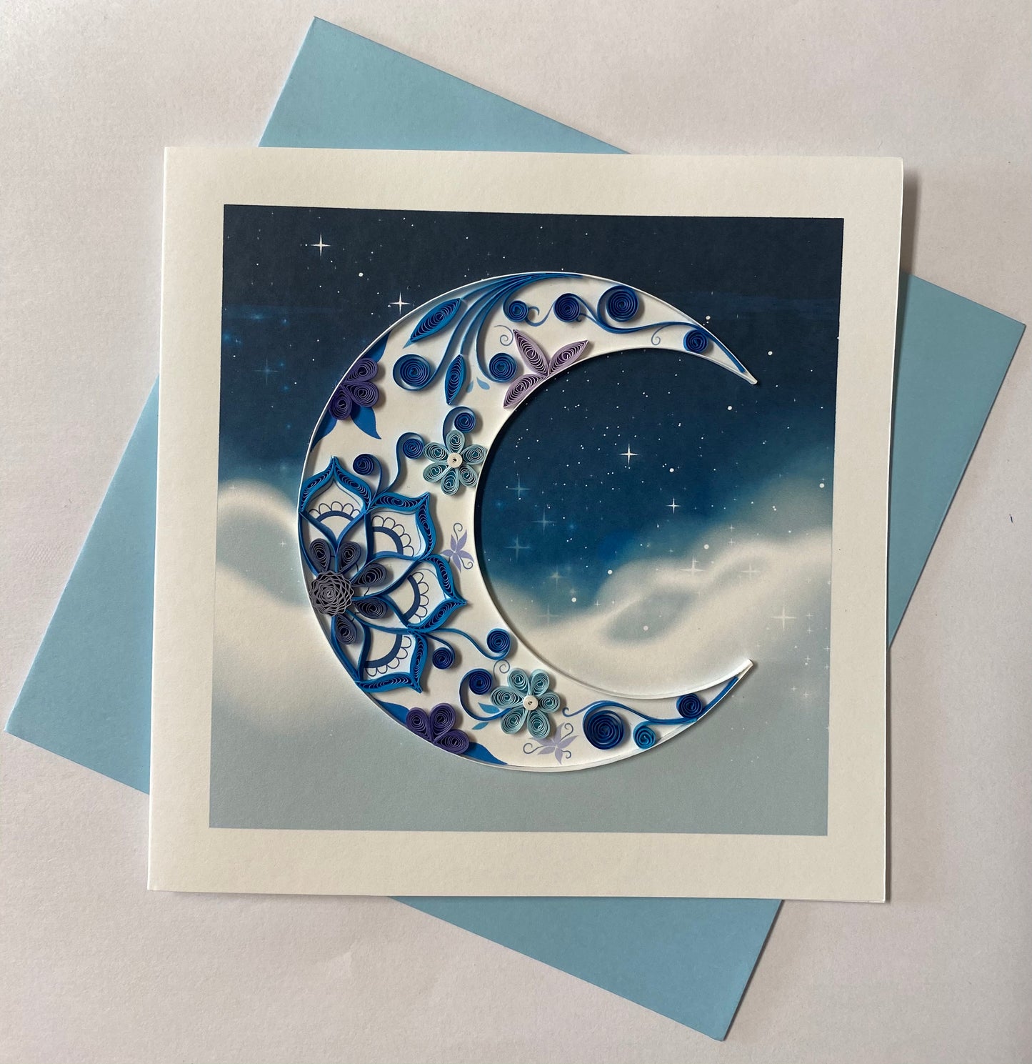 Hand Quilled Moon Greeting Card