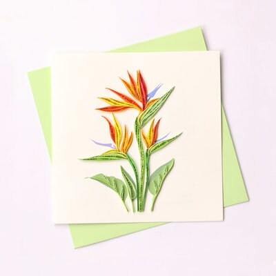 Hand Quilled Greeting Card Bird of Paradise #QC10441