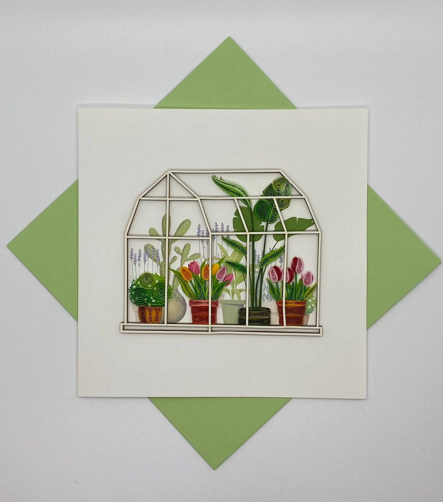 Hand Quilled Greeting Card Greenhouse #QC12030