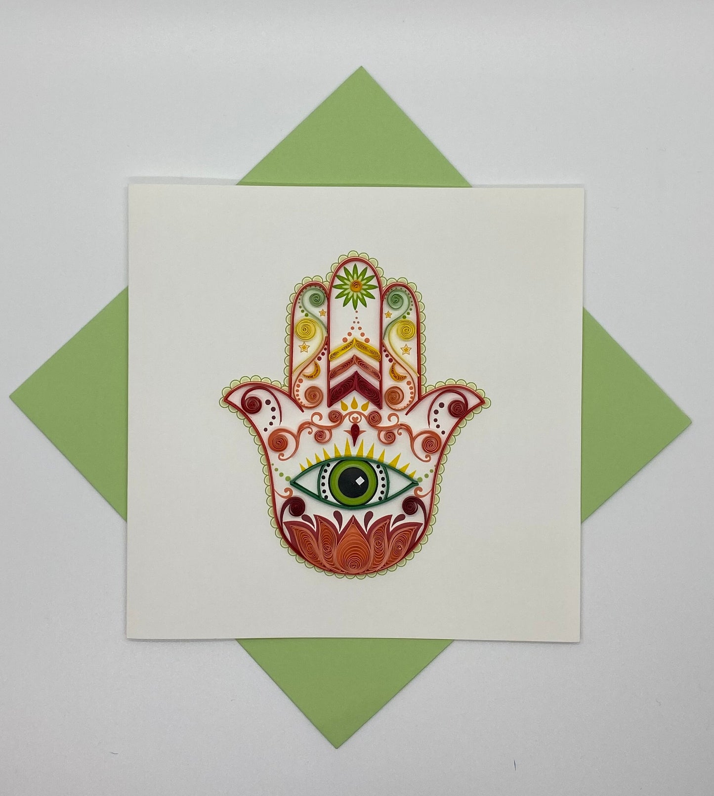 Hand Quilled Greeting Card Hamsa #QC12025