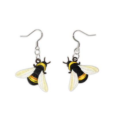Hand Quilled Bees Earrings #QE12141
