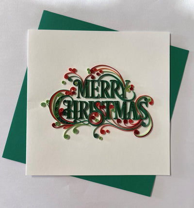 Hand Quilled Greeting Card MERRY CHRISTMAS! #10938