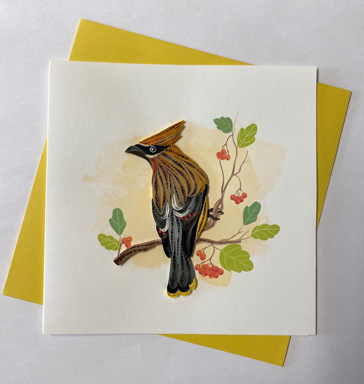 Hand Quilled Greeting Card Bird #10960