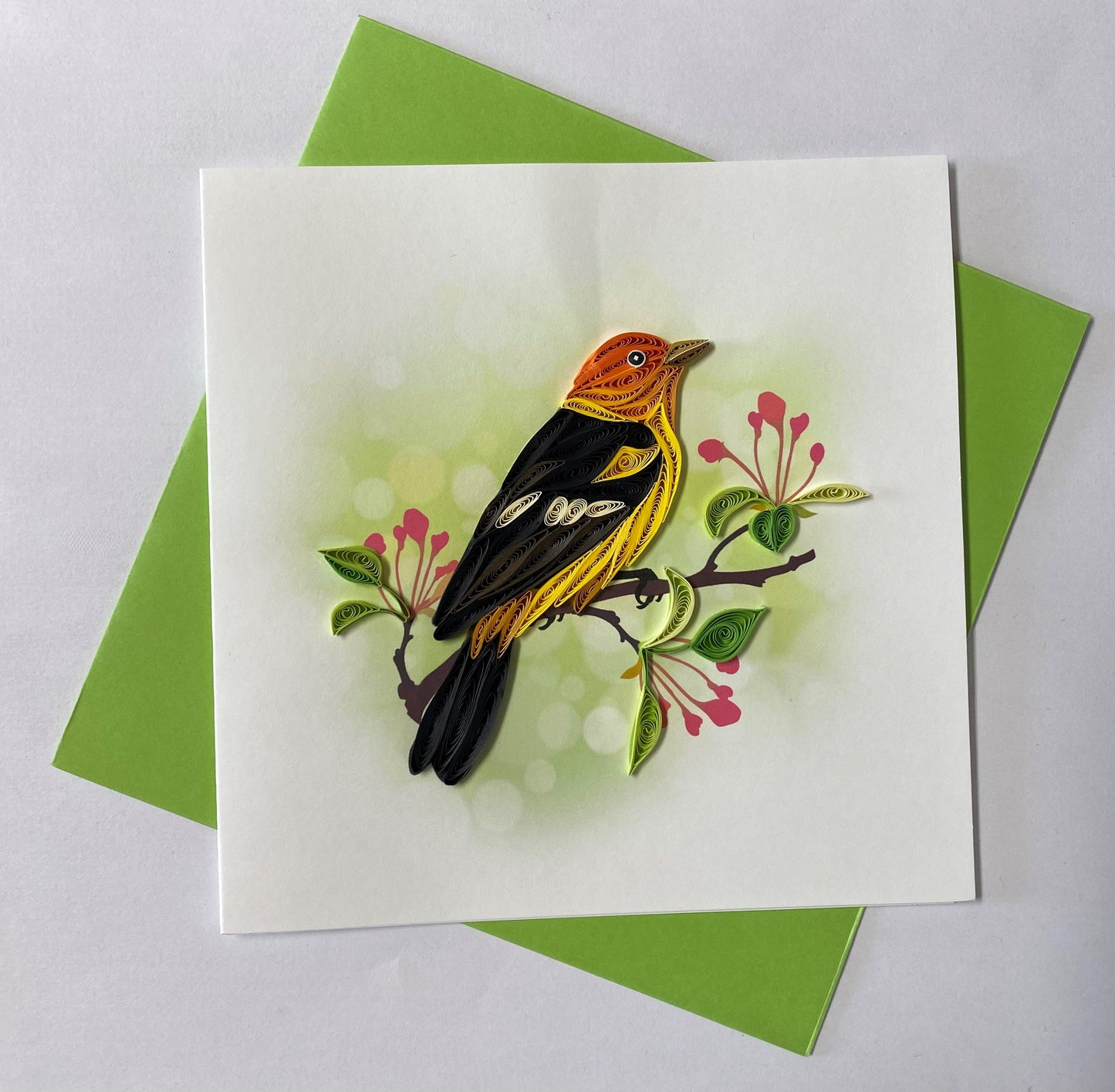 Hand Quilled Greeting Card Summer Taniger #10965
