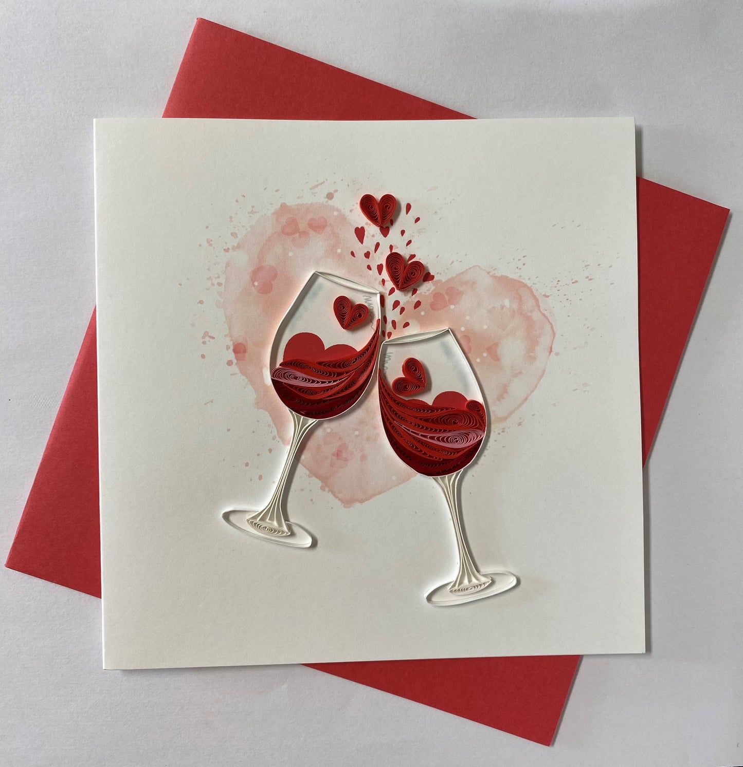 Hand Quilled Greeting Card Love Toast #10984