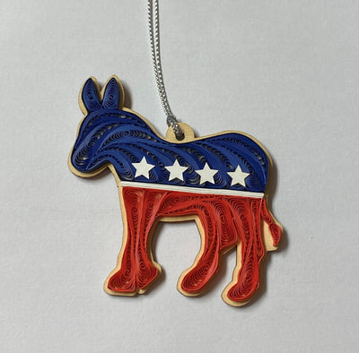 Hand Quilled Democrat Political Ornament #QO11005