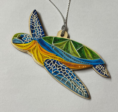 Hand Quilled Sea Turtle Ornament #QO11007