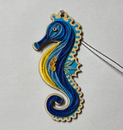 Hand Quilled Seahorse Ornament #QO11009