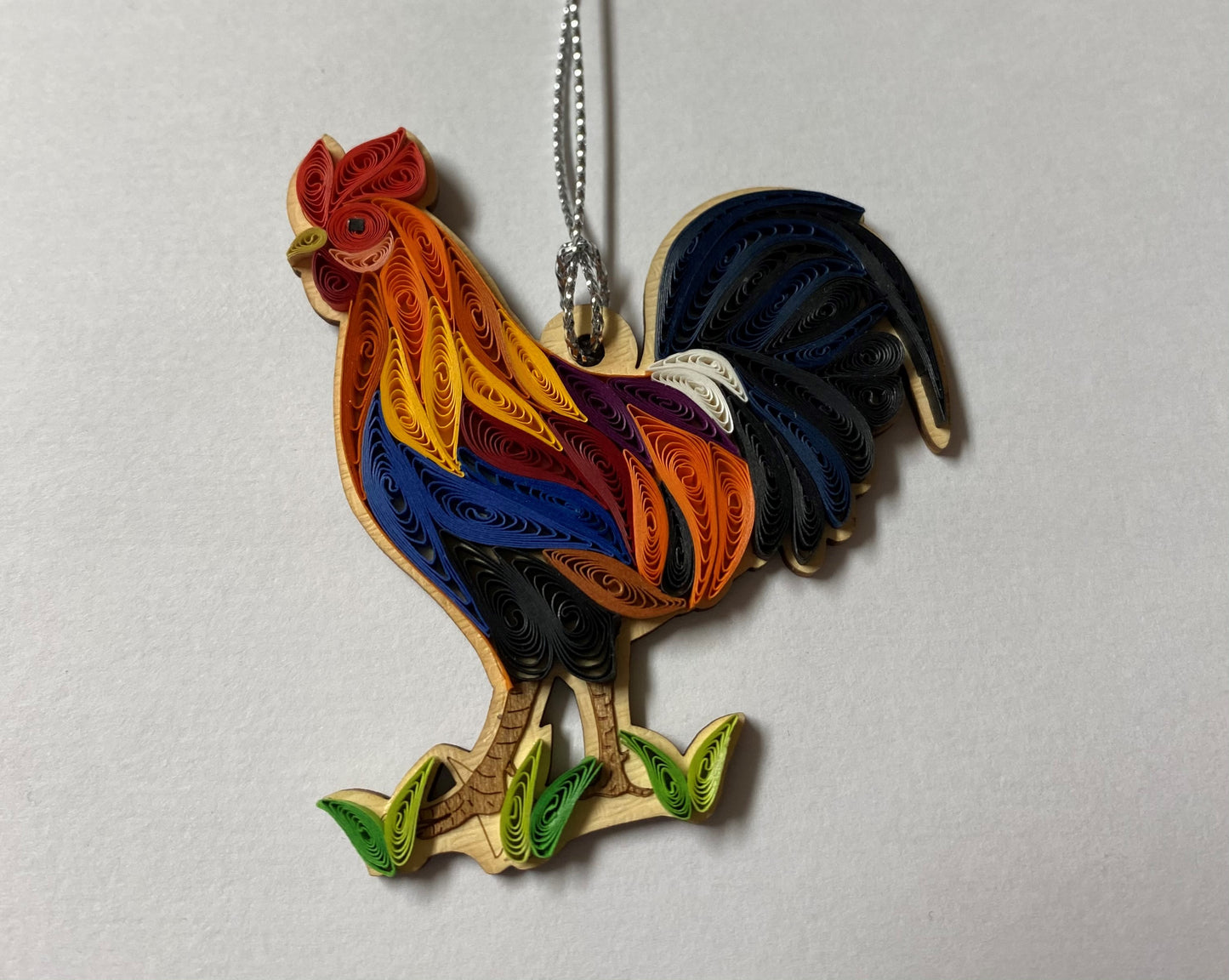 Hand Quilled Rooster Ornament #QO11010
