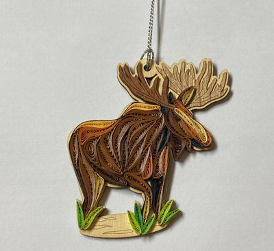 Hand Quilled Moose Ornament #QO11018