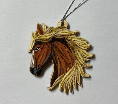 Hand Quilled Horse Stallion Ornament #QO11019