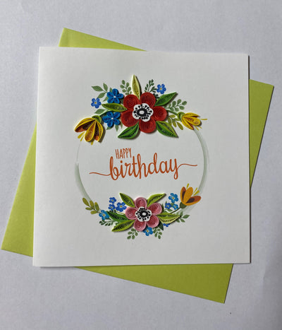 Hand Quilled Greeting Card Happy Birthday #11027