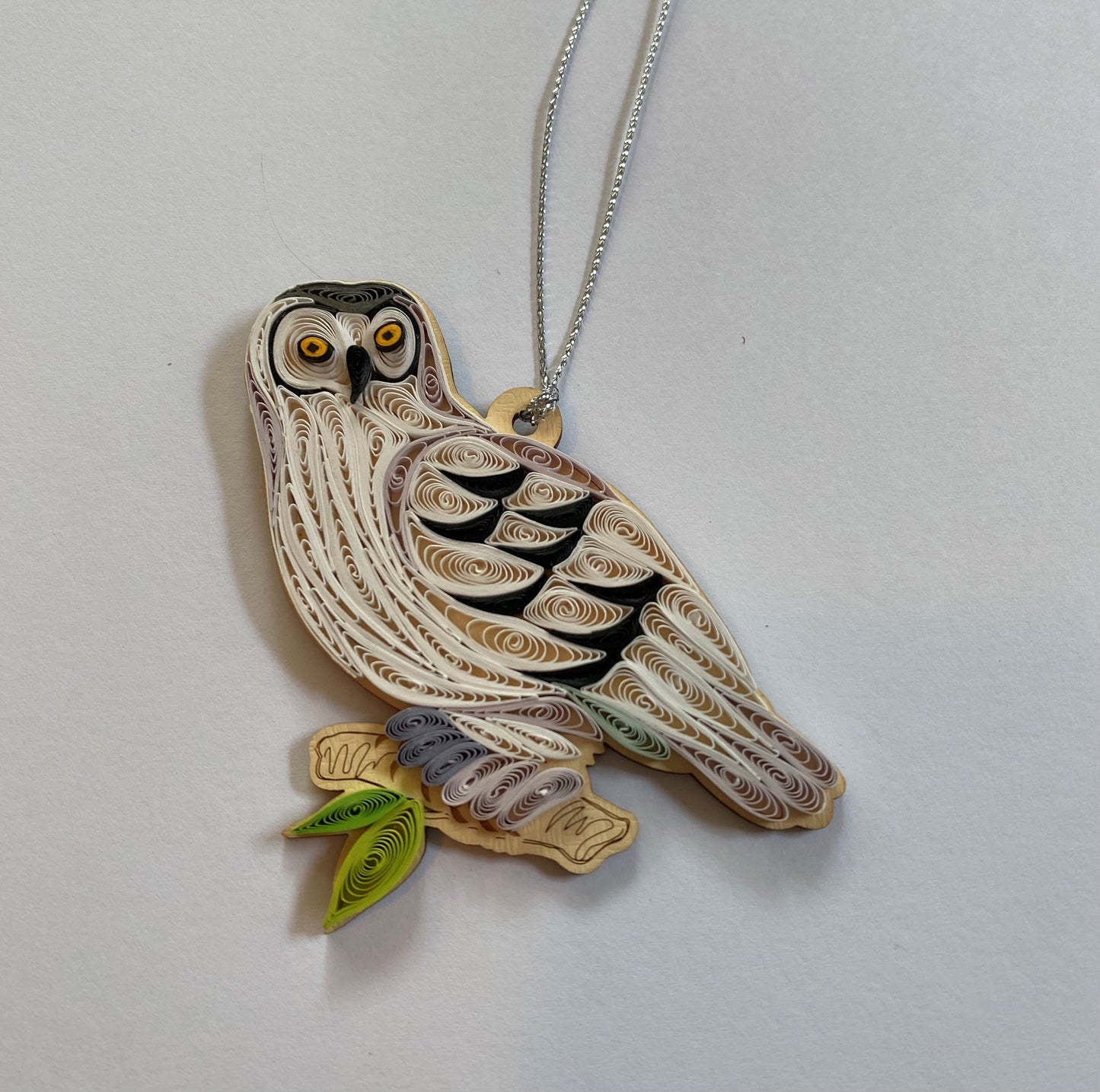 Hand Quilled Snowy Owl #QO11032