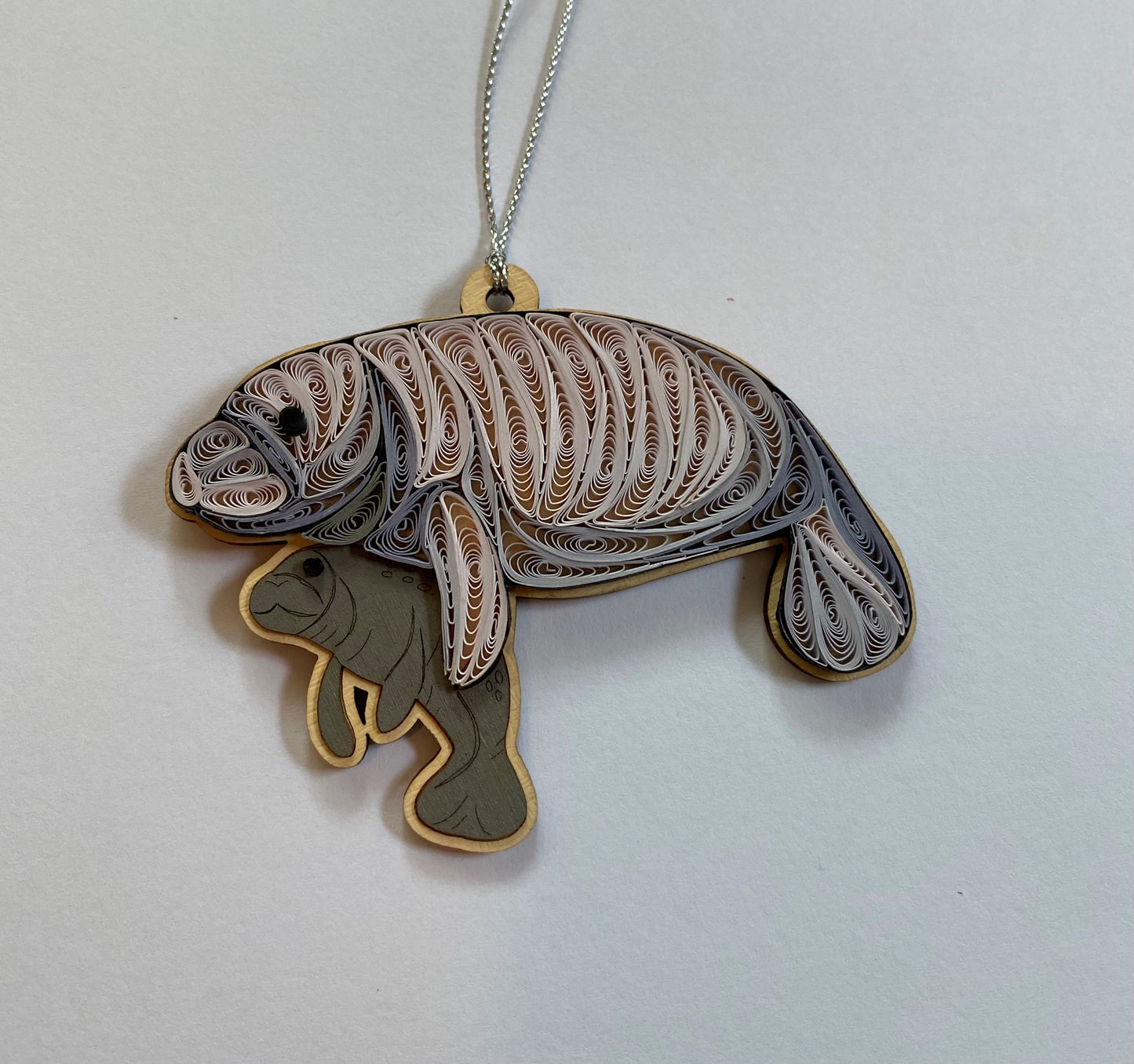 Hand Quilled Manatee Ornament #QO11033