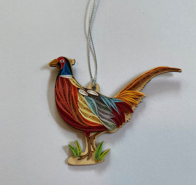 Hand Quilled Pheasant Ornament #QO11037