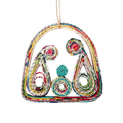 Hand Quilled Recycled Magazine Nativity Ornament #QO11081