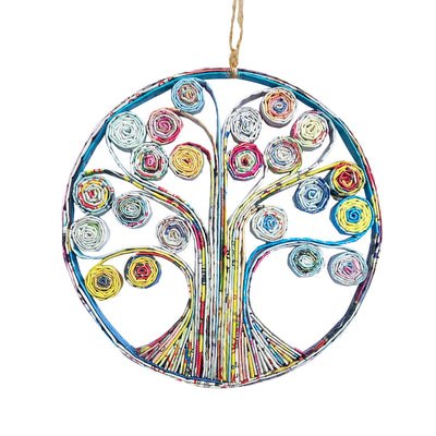 Hand Quilled Recycled Magazine Tree Of Life Ornament #QO11083