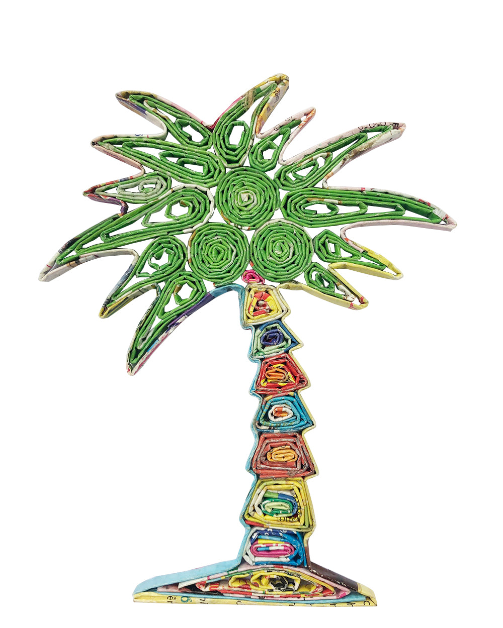 Hand Quilled Recycled Magazine Palm Tree Ornament #QO11O85
