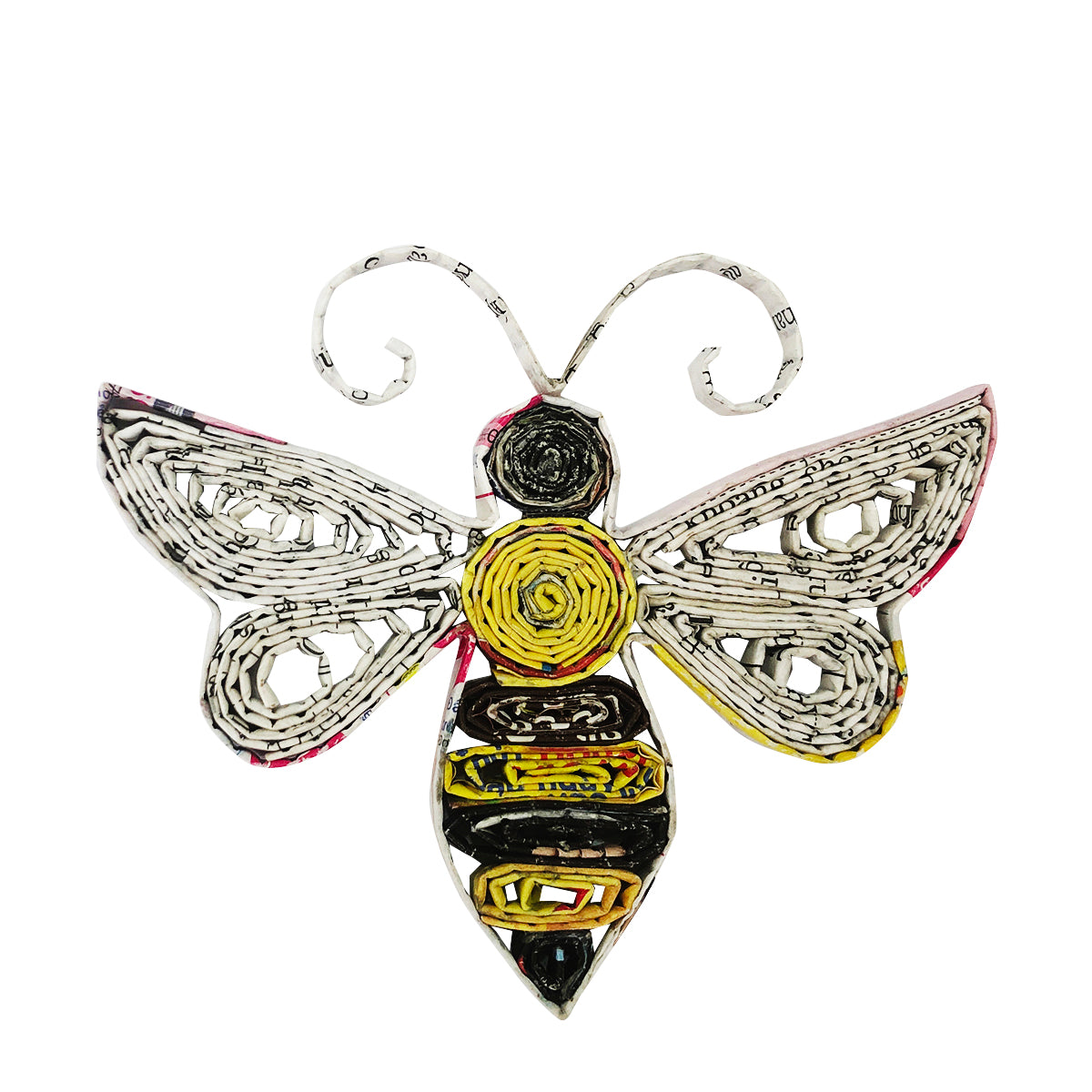 Hand Quilled Recycled Magazine Bumblebee Ornament #QO11090