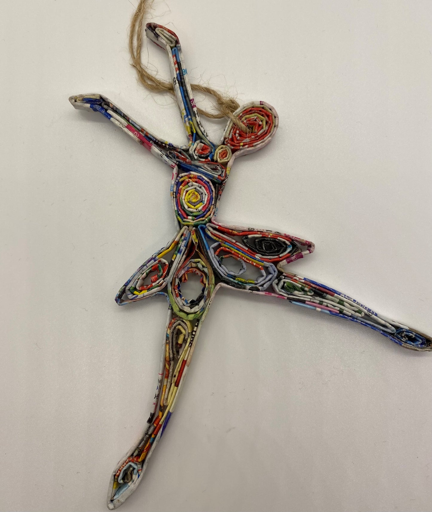Hand Quilled Recycled Magazine Dancer Ornament #QO11096