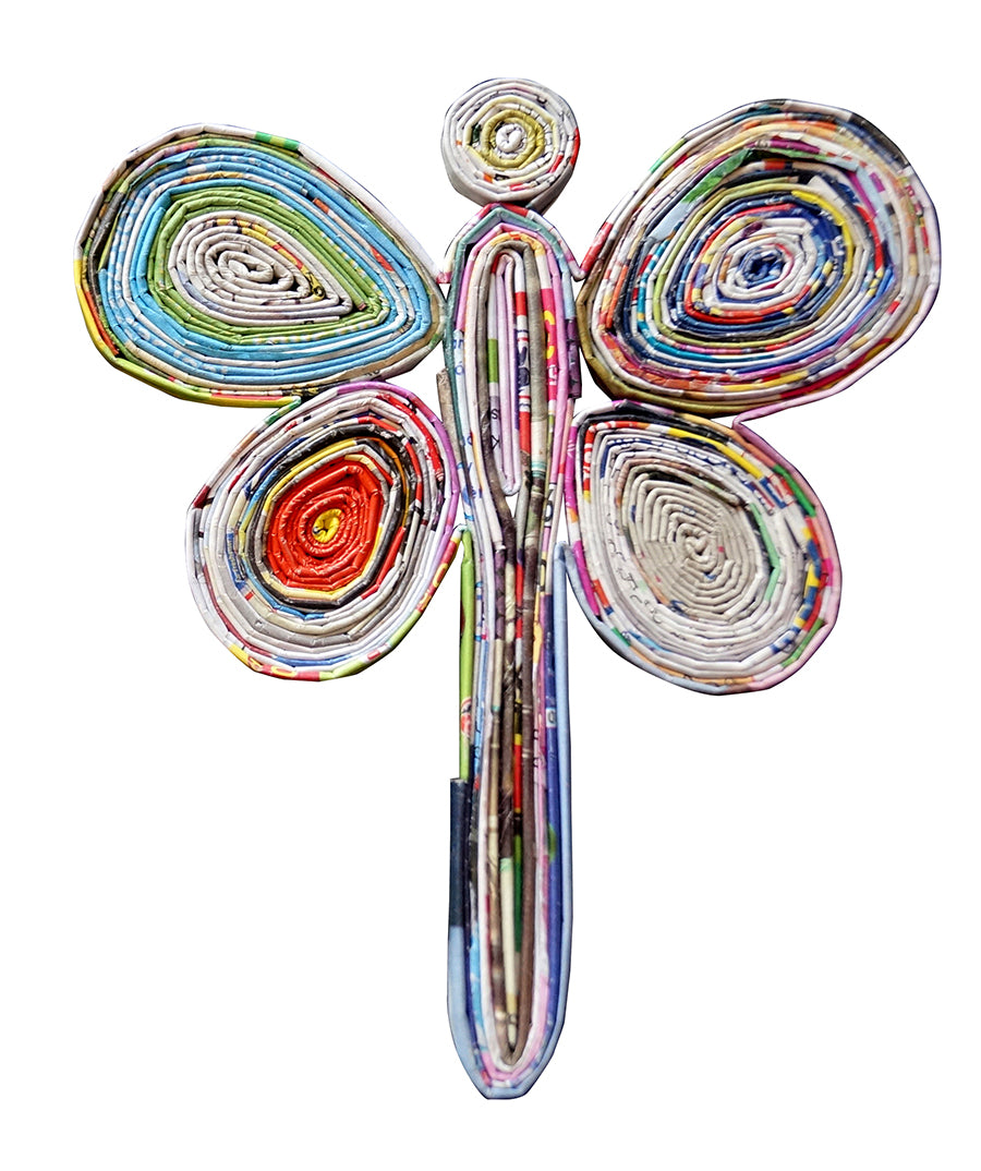 Hand Quilled Recycled Magazine Dragonfly Ornament #QO11101