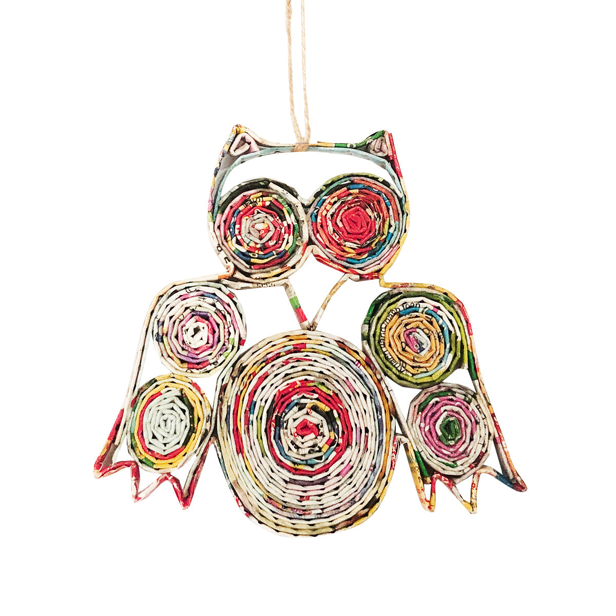 Hand Quilled Recycled Magazine Hoot Owl Ornament #QO11108