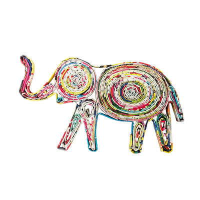 Hand Quilled Recycled Magazine Elephant Ornament #QO11116