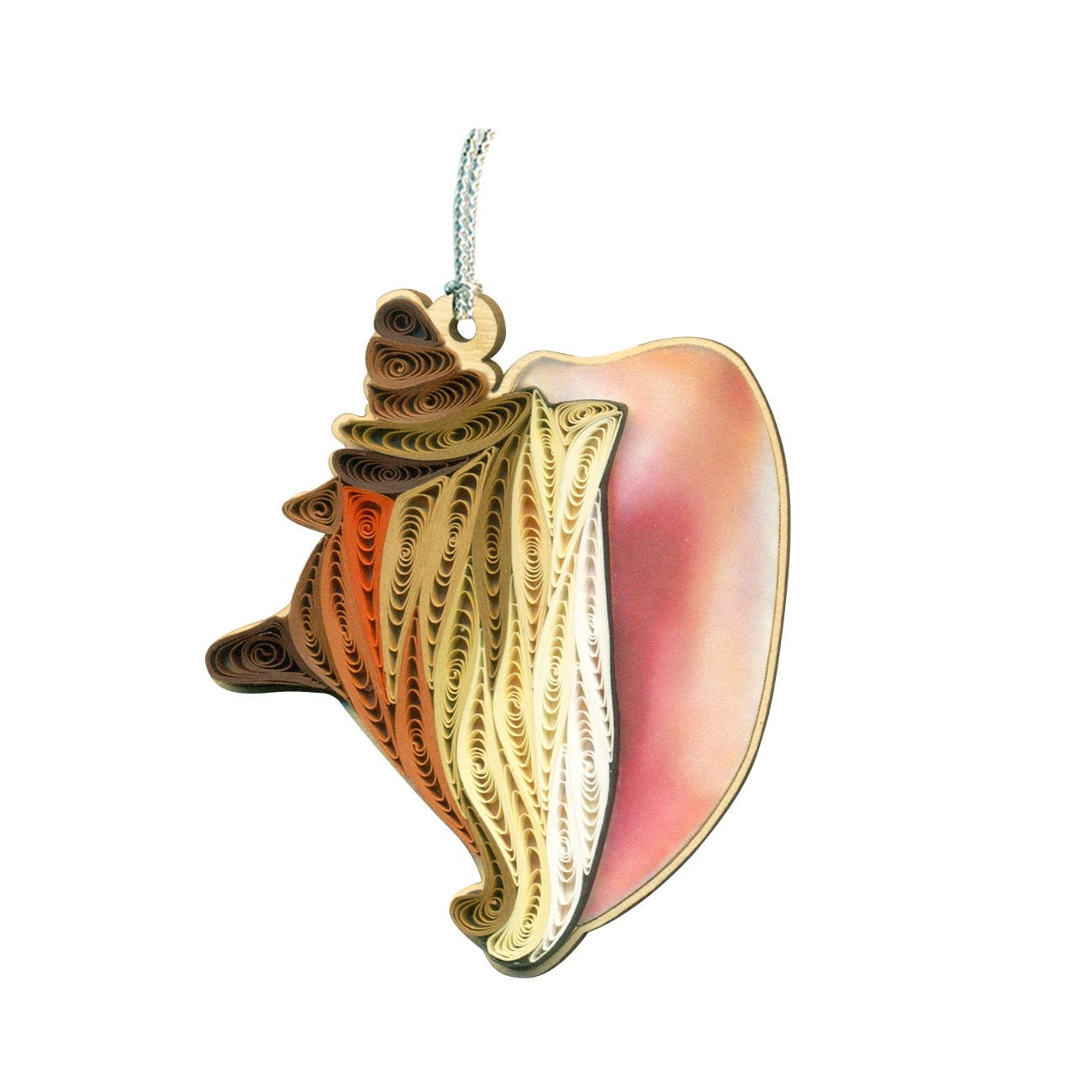 Hand Quilled Sea Shell Ornament #QO11177