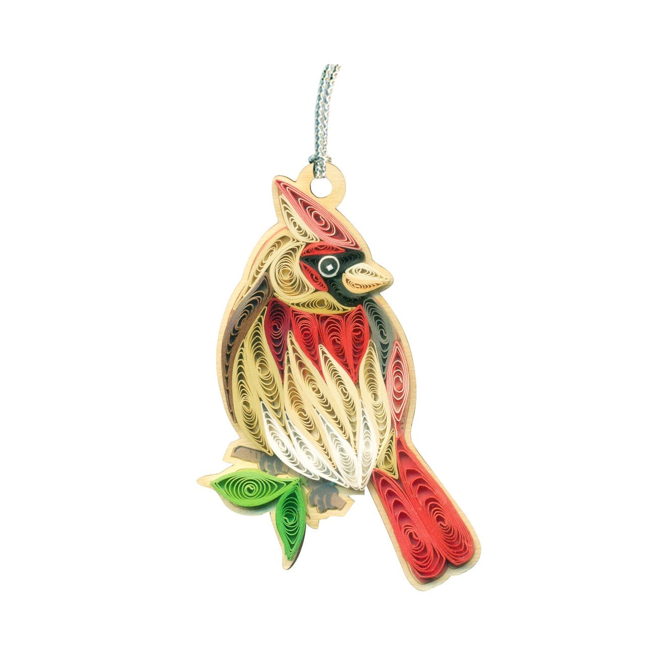 Hand Quilled Female Cardinal Ornament #QO11180