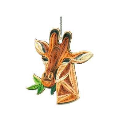 Hand Quilled Eating Giraffe Ornament #QO11185