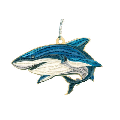 Hand Quilled Shark Ornament #QO11187