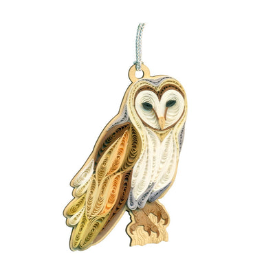 Hand Quilled Barn Owl Ornament #QO11197