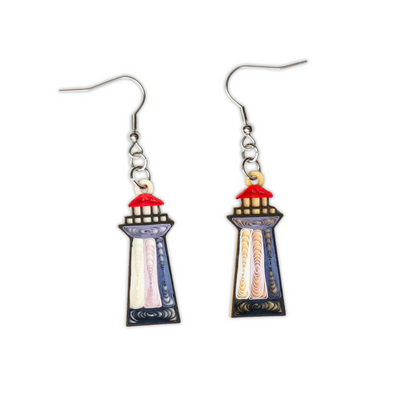 Hand Quilled Light House Earrings #QE12134