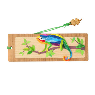 Hand Quilled Chameleon Bookmark #BM12103
