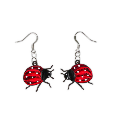 Hand Quilled Lady Bug Earrings #QE12140